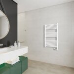 Biubiubath - sche - serviette lectrique blanc h113 x l50 cm, 500w avec kit montage mural, radiateurs ...