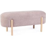 Bizzotto - banc 2 places 108x41, 5x48 cm en tissu bouclette vieux rose - sterck