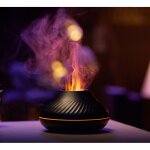(black) flame aroma diffuseur d'huiles essentielles humidificateur 7 couleurs de flamme, pour la maison, ...