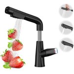 Black kitchen faucet, 70 cm pull - out shower faucet, kitchen mixer tap, stainless steel bathroom faucet, ...
