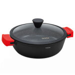 Black titanium casserole basse induction antiadh�sif titane 24cm, fonte d'aluminium sans pfoa noir - ...