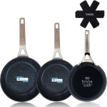 Black titanium set 3 poêles à frire antiadhésives à induction 20 - 24 - 28cm, aluminium forgé noir - ... Black titanium set 3 poêles à frire antiadhésives à induction 20 - 24 - 28cm, aluminium forgé noir - ...