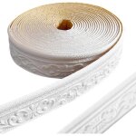 (blanc)10m x8cm frise murale adhesive, frise murale autocollante, plinthe murales adhesive, 3d bordure ...