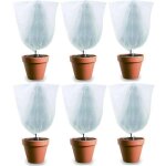 Blanc(60 x 80 cm)lot de 6 housse d'hivernage pour plantes en pot, housse de protection pour plantes plantes ...