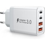 Blanc, chargeur usb c 40w multiport rapide, prise usb chargeur, adaptateur secteur pour t�l�phones, compatible ...