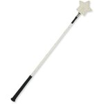 Blanc - cravache avec embout �toil� paillet� et poign�e en caoutchouc