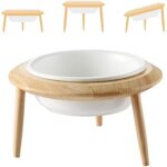 Blanc hauteur r�glable porte - gamelle sur�lev�e pet gamelles pour chien et chat gamelles chien chat ...