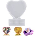 (blanc)moules en r�sine pour cadre photo en forme de c?ur, cadres photo d'amour, moule de moulage en ...