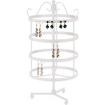 Blanc porte - bijoux, porte - boucles d'oreille 4 �tages - ccykxa