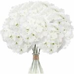 Blanc pur) 12 hortensias artificiels (avec tiges), hortensia en soie pour la dcoration de mariage, de ...