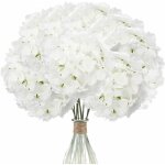 Blanc pur) 12 hortensias artificiels (avec tiges), hortensia en soie pour la décoration de mariage, de ... Blanc pur) 12 hortensias artificiels (avec tiges), hortensia en soie pour la décoration de mariage, de ...