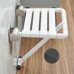 Blanc si�ge de douche rabattable avec pieds de support, chaise de douche adulte pour personne handicap�e ...