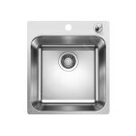 Blanco - supra 400 - vier, 50x44 cm, avec commande du vidage, inox bross 526353