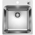 Blanco - supra 400 - vier, 50x44 cm, avec commande du vidage, inox bross 526353