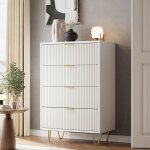 Commode avec 4 tiroirs 34 x 60 x 91cm, armoire  tiroirs, meuble de rangement chambre enfant / adulte, ...