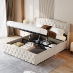 Lit coffre 160x200, lit 160x200, lit capitonné, lit adulte en molleton de style wave avec tête de lit ... Lit coffre 160x200, lit 160x200, lit capitonné, lit adulte en molleton de style wave avec tête de lit ...