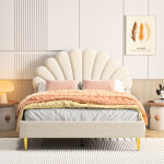 Blanketswarm - lit double capitonn� 140x200, lit enfant avec t�te de lit en forme de p�tale, cadre de ...