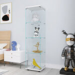 Blanketswarm - vitrine en verre tremp� 4 �tag�res, 164x42. 5x36. 5cm vitrine pour collection avec porte, ...