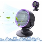 Bleosan - mini ventilateur bureau portable turbo r�glable en vitesse batterie rechargeable affichage ...