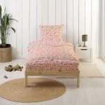 Bleu calin - caradou parure de lit enfant 90x190cm avec couette fleurs