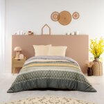 Bleu calin - couette imprimée baroque - chaude 400g / m2 - 140x200cm Bleu calin - couette imprimée baroque - chaude 400g / m2 - 140x200cm