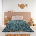 Bleu calin - couette imprim�e omara - chaude 350g / m2 - 220x240cm