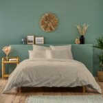 Bleu calin - housse de couette unie 100% percale de coton - lin - 140x200cm Bleu calin - housse de couette unie 100% percale de coton - lin - 140x200cm