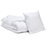 Bleu calin - pack �conomique couette temp�r�e 140x200cm + 1 oreiller 60x60cm