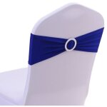 (bleu marine)50 noeuds de chaise stretch bande housse de chaise de mariage avec boucle n?ud coulissant ...