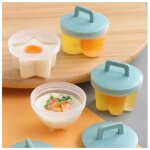 Bleu moule oeuf cuit � la vapeur de qualit� alimentaire pp oeuf poch� moule double caves oeuf poch� maker ...