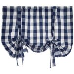 (bleu)rideaux - vichy - cantonni�res - bleu - 80x140cm - occultant - style campagne