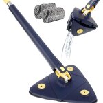 Bleu vadrouille de nettoyage r�glable rotative � 360�, triangular mop avec compression automatique de ...
