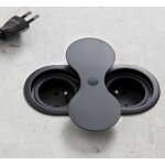 Msa france - bloc de 2 prises eight affleurant � encastrer couleur noir 033n