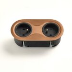 Bloc de 2 prises plan de travail sans clapet finition cuivre 018cu msa france