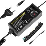 Bloc d'alimentation r�glable 3 - 24v 72w, adaptateur universel avec 14 pointes, indicateur de tension ...