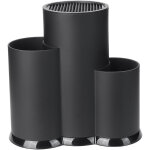 Bloc � couteaux 3 en 1 sans couteaux, noir, porte - couteaux rond universel avec fentes et support de ...