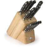 Bloc de couteaux de cuisine ergoforge, acier inoxydable, pom - c, noir, 33x31x13 cm