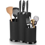 Bloc couteaux cuisine vides, 3 en 1 universel porte couteau rond, d�tachable range couteaux avec fentes, ...