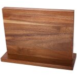 Bloc  couteaux magntique extra large en bois d'acacia avec bande magntique solide pour couteaux de ...