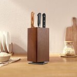 Bloc � couteaux magn�tique rotatif � 360� - porte - couteaux magn�tique - bloc en bois pour couteaux ...