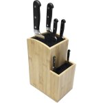 Bloc  couteaux relaxdays vide, bambou, insert  poils, 2 niveaux, h x l x p 25, 5 x 11, 5 x 18 cm, naturel ...