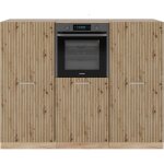 Vicco - bloc cuisine r - line, chne artisan / chne dor, 180 cm sans plan de travail