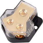 Bloc de distribution d'alimentation, bloc r�partiteur 1 entr�e calibre 0 / 2 / 4 avec 2 sorties calibre ...