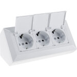 Bloc multiprise chilitec 23930, 3 prises, avec volets de protection, 250v / 16a, blanc