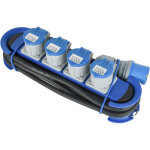 Bloc multiprise outdoor camping avec fiche cee, 4 prises cee 16a (2p + t) ip44, c�ble h07rn - f 3g2. ...