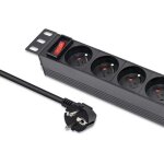 Bloc multiprise qoltec en aluminium pour rack 10'' 1u 16 a 4 prises fran�aises 1, 8 m