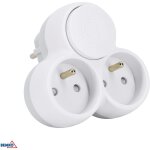 Bloc multiprise triangle cluster + 0 - 2 prises 16a - avec interrupteur - 3500w max - ip20