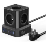 Bloc multiprise usb pd3. 0 65w 10 en 1 avec 5 prises et ports usb