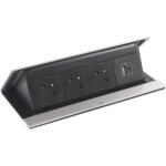 Bloc prise encastrable pop up à ouverture automatique - version : 3 prises secteur + 1 usb a + c - longueur ... Bloc prise encastrable pop up à ouverture automatique - version : 3 prises secteur + 1 usb a + c - longueur ...