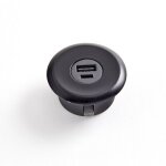 Bloc prise a encastrer usb - a et usb - c finition noir mat a50n msa france